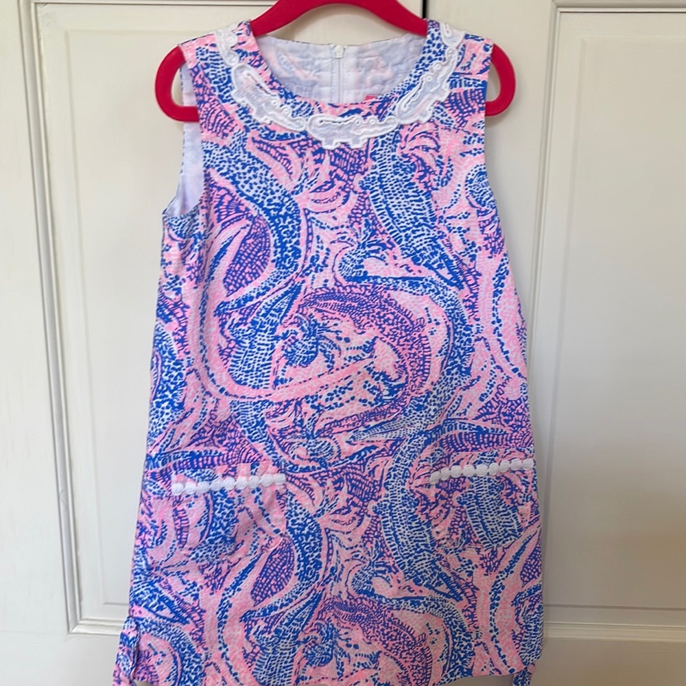 Lilly girls shift dress with Alligator details